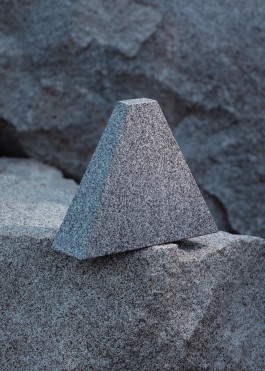 a granite trapezoid seen in a quarry